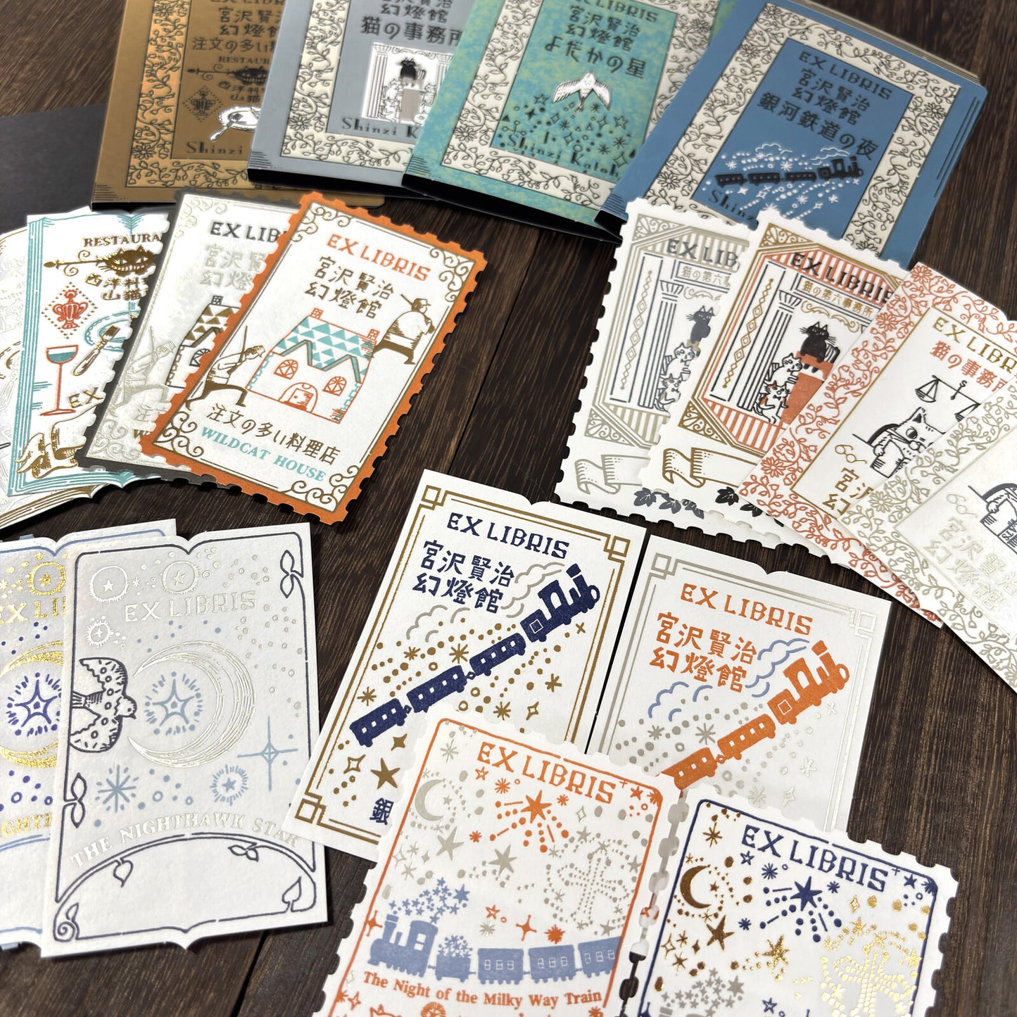 SHINZI KATOH Kenji Miyazawa Ex Libris letterpress stickers