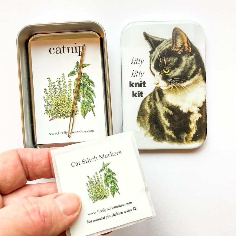 猫編みキット ステッチマーカー缶
