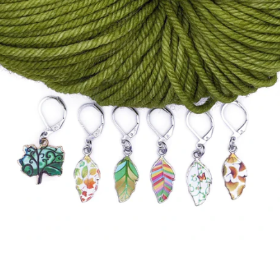 Crochet stitch markers with storage tin