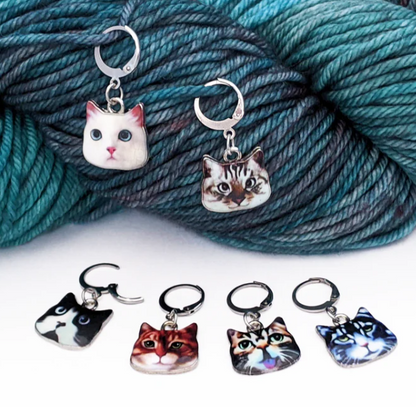 Crochet stitch markers with storage tin
