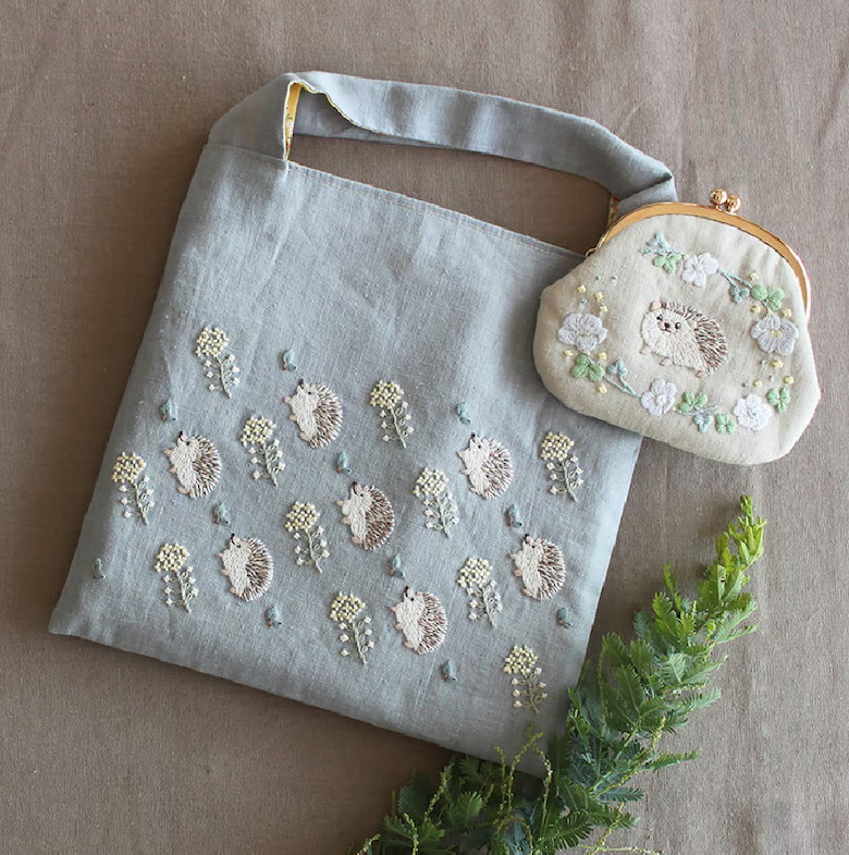 Chicchiさん はりねずみさんとナノハナのバッグ 刺繍キッ