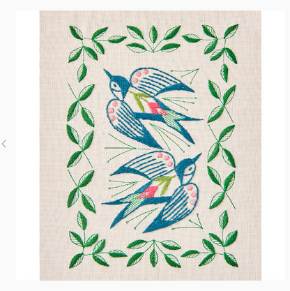 COSMO Swallow and Plant Series Embroidery Kit
