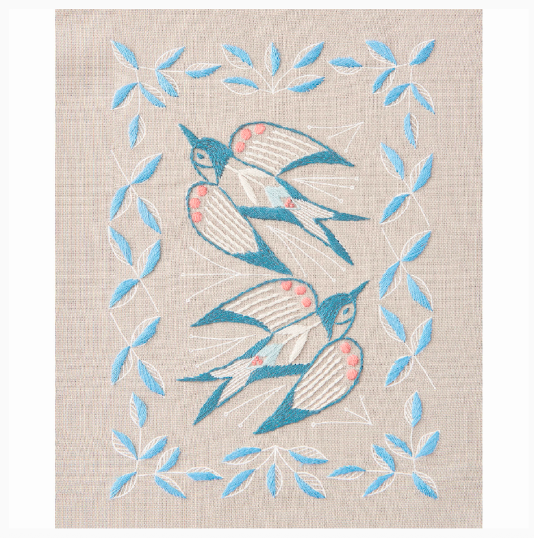 COSMO Swallow and Plant Series Embroidery Kit