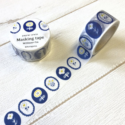 KUROGOMA Blue Flore masking tape