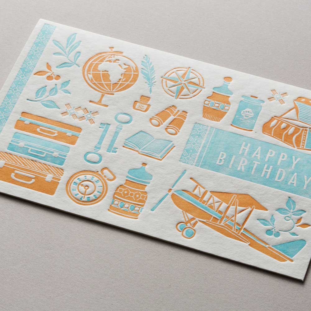 Retro letterpress greeting cards