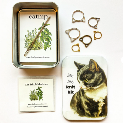 猫編みキット ステッチマーカー缶