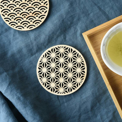 組子調ひのき伝統柄コースター