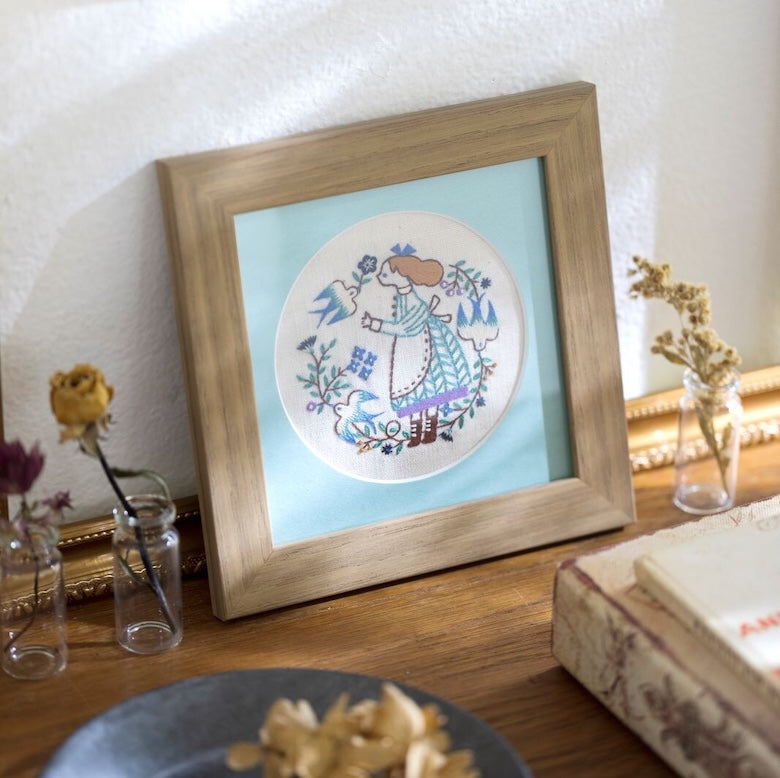 COSMO "The Story of Flowers and Me" framed embroidery kit